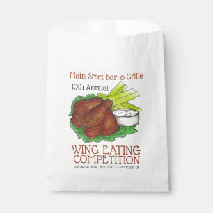 Buffalo Hot Chicken Wings Wing Eating Competition Favour Bags