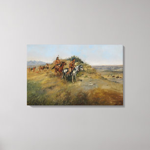 Buffalo Hunt, 1891 (oil on canvas) Canvas Print