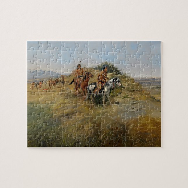 Buffalo Hunt, 1891 (oil on canvas) Jigsaw Puzzle (Horizontal)