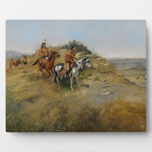 Buffalo Hunt, 1891 (oil on canvas) Plaque