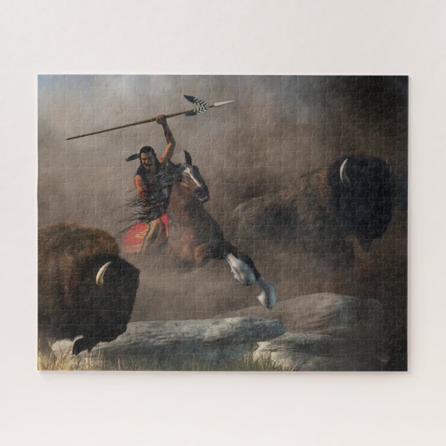 Buffalo Hunt Jigsaw Puzzle (Horizontal)