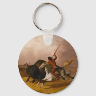 Buffalo Hunt on the Southwestern Plains - 1845 Key Ring