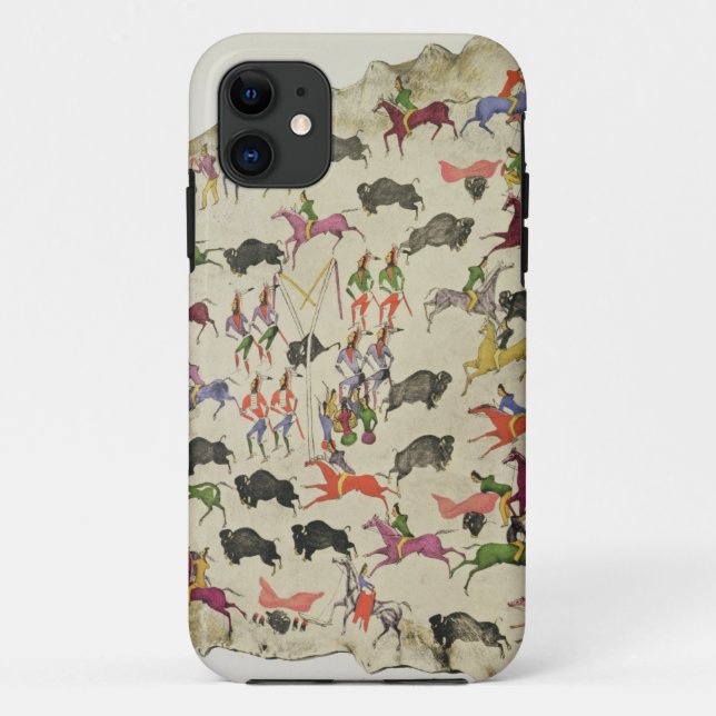 Buffalo hunt (pigment on elk-skin) Case-Mate iPhone case (Back)
