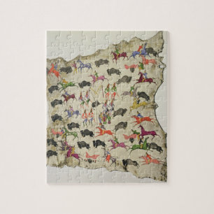 Buffalo hunt (pigment on elk-skin) jigsaw puzzle