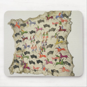Buffalo hunt (pigment on elk-skin) mouse pad