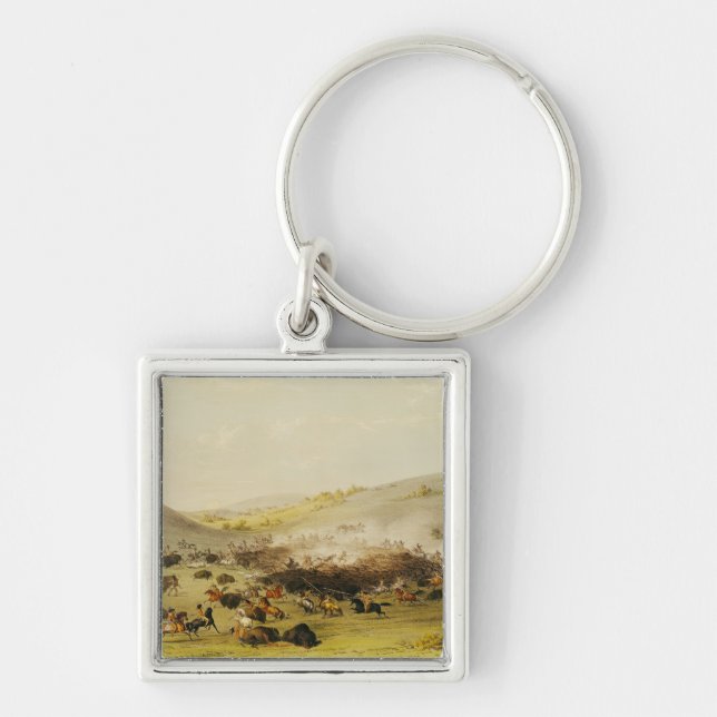 Buffalo Hunt, Surround, c.1832 Key Ring (Front)