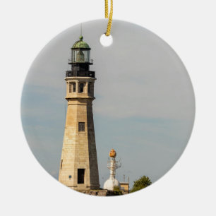Buffalo Lighthouse Ceramic Tree Decoration