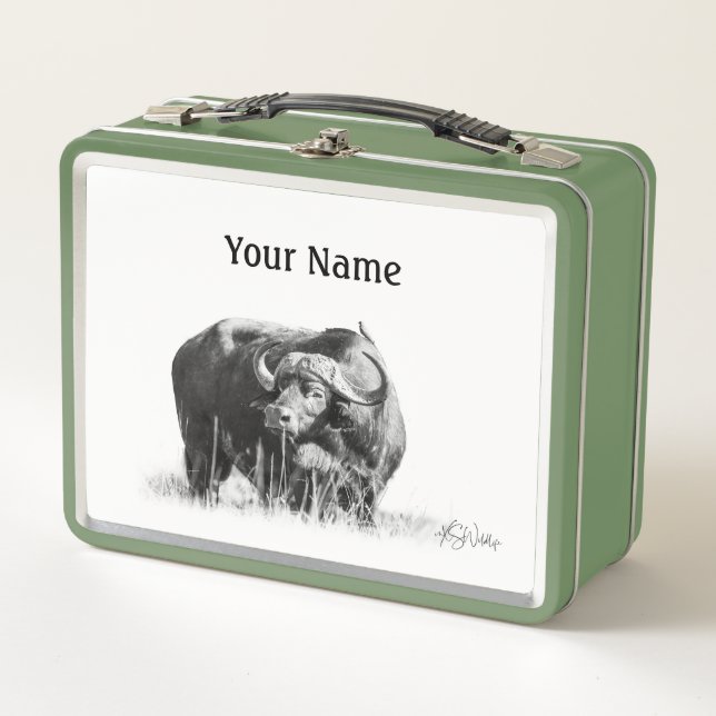 Buffalo Lunch Box – Custom Safari Gift (Front)