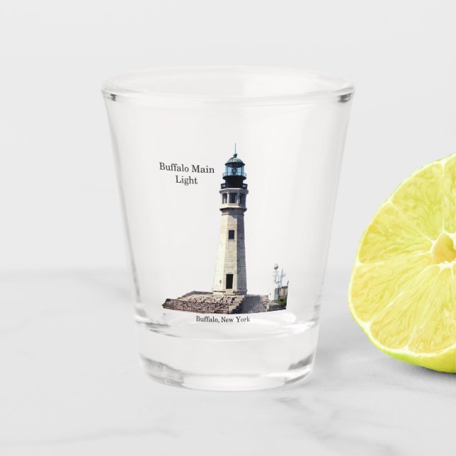 Buffalo Main Light shot glass (Front)