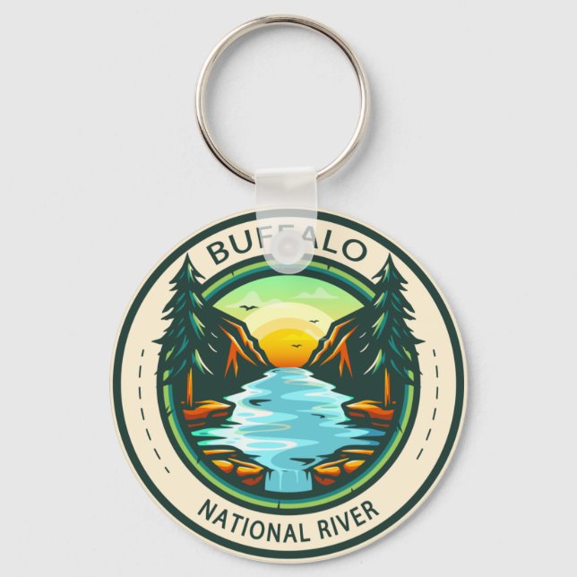 Buffalo National River Arkansas Badge Key Ring (Front)