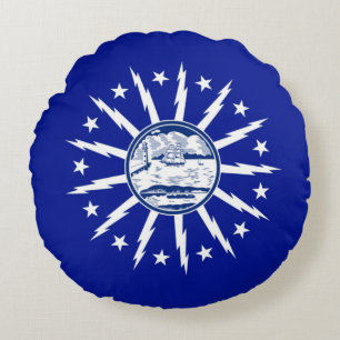 Buffalo (New York) City flag Round Cushion