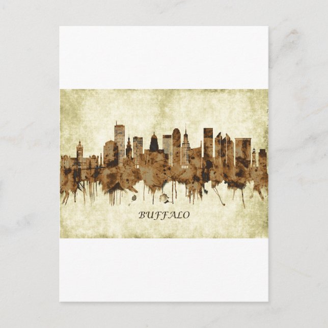 Buffalo New York Cityscape Holiday Postcard (Front)