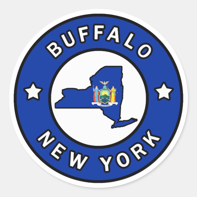 Buffalo New York Classic Round Sticker (Front)