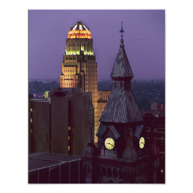Buffalo, New York County and City Hall Buildings Photo Print (Front)