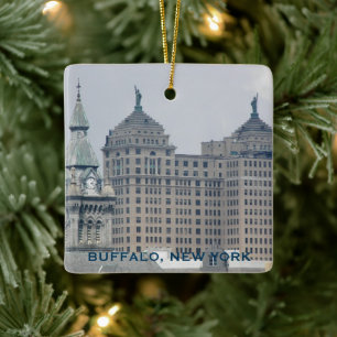 Buffalo, New York Holiday Ceramic Ornament