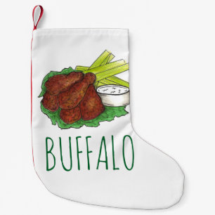 Buffalo New York Hot BBQ Chicken Wings Small Christmas Stocking