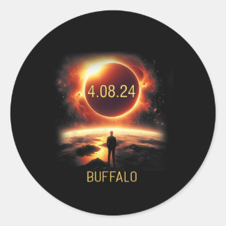 Buffalo New York Ny Total Eclipse Solar 2024 April Classic Round Sticker