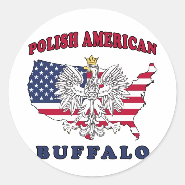 Buffalo New York Polish Classic Round Sticker (Front)
