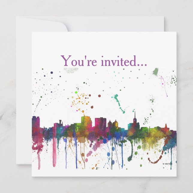 BUFFALO NEW YORK SKYLINE - Invitations (Front)