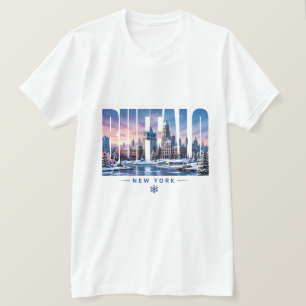 Buffalo New York Skyline Lakefront Travel Memories T-Shirt