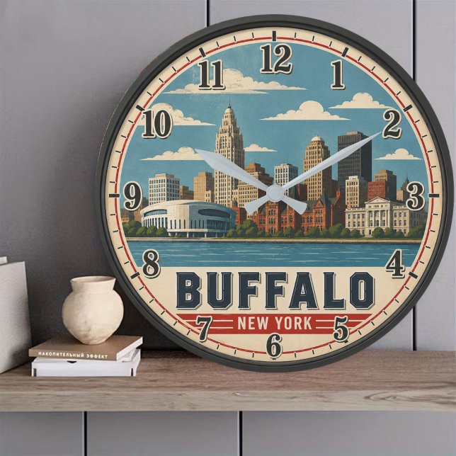 Buffalo New York Skyline Large Clock (Creator Uploaded)