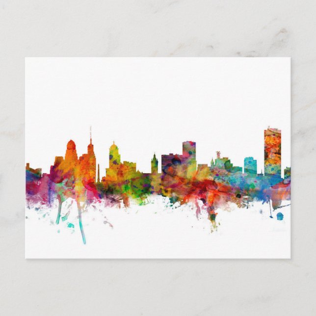 Buffalo New York Skyline Postcard (Front)