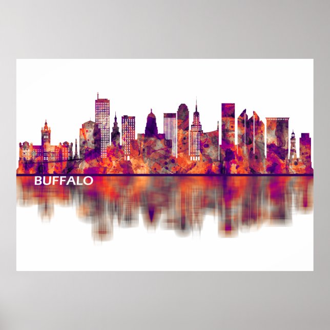 Buffalo New York Skyline Poster (Front)