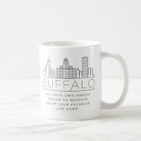 Buffalo, New York Stylised Skyline | Custom Slogan