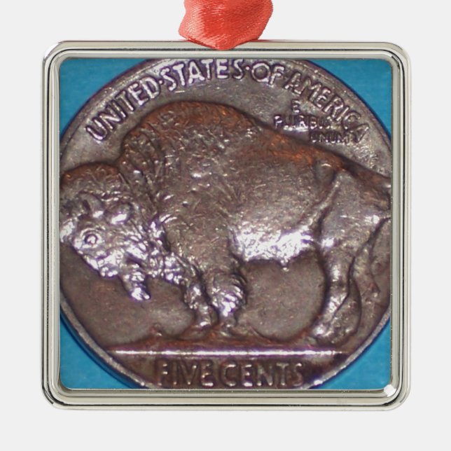 Buffalo Nickel Metal Tree Decoration (Front)