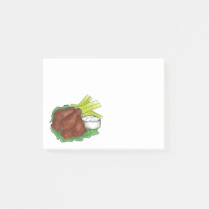 Buffalo NY BBQ Spicy Hot Chicken Wings Foodie Post-it Notes