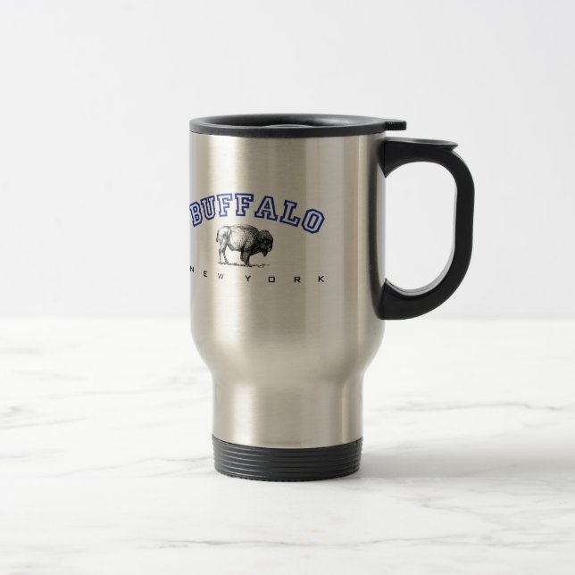 Buffalo, NY - Bison Travel Mug (Right)