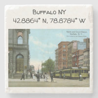 Buffalo NY Map Coordinates Vintage Style