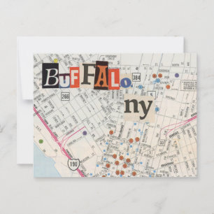 Buffalo NY Maps Collage Postcard 35