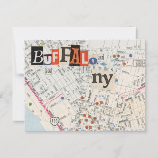 Buffalo NY Maps Collage Postcard 35