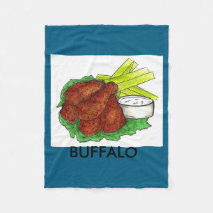 Buffalo Ny New York Hot Bbq Chicken Wings Celery  Fleece Blanket