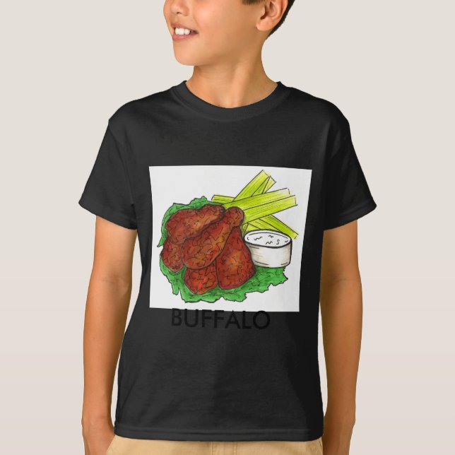 Buffalo Ny New York Hot Bbq Chicken Wings Celery  T-Shirt (Front)
