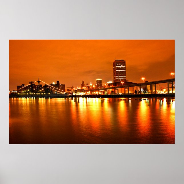 Buffalo NY, Night sky Poster (Front)