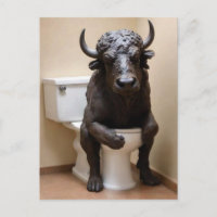 Buffalo on Toilet