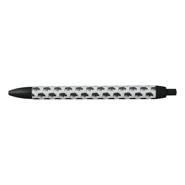 Buffalo Pattern Silhouette Rustic Black Ink Pen (Front)