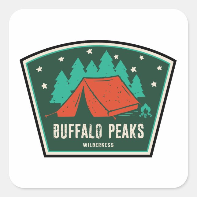 Buffalo Peaks Wilderness Colorado Camping Square Sticker (Front)