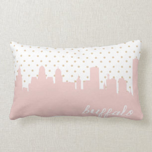 Buffalo pink polka dots lumbar cushion