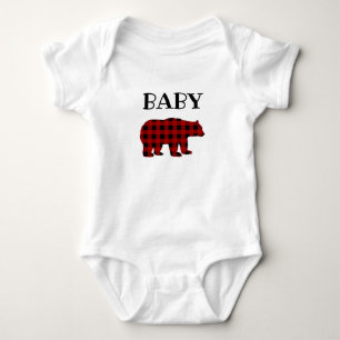 Buffalo Plaid Baby Bear T-Shirt Bodysuit