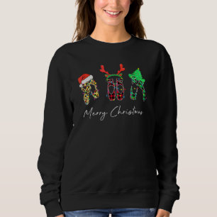 Buffalo Plaid Ballet Ballerina Santa Merry Christm Sweatshirt