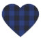 Buffalo Plaid Black and Blue Checks Pattern Heart