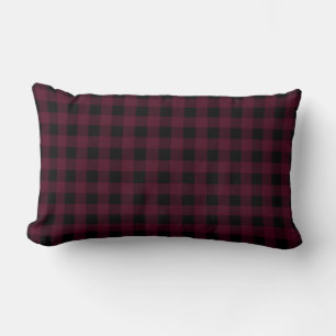 Buffalo Plaid Black and Red Lumbar Cushion