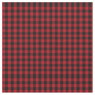 Buffalo plaid Black and Red Pattern Fabric