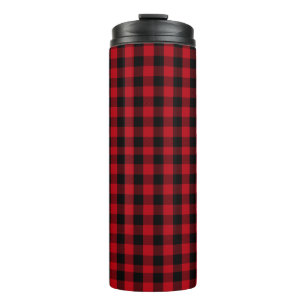 Buffalo plaid Black and Red Pattern Thermal Tumbler