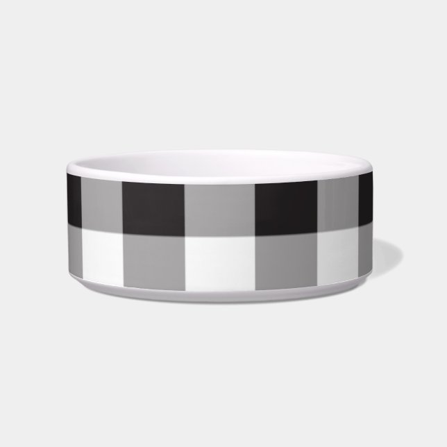 Buffalo Plaid Black and White Pattern Bowl (Front)