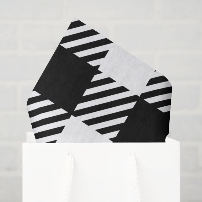 Buffalo Plaid Black White Classic Chic Timeless Tissue Paper (Gift Bag)