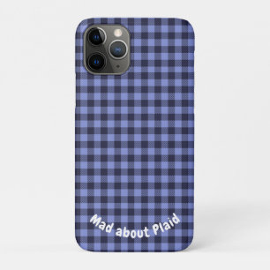 Buffalo Plaid Blue & Black Monogram Simple   Case-Mate iPhone Case